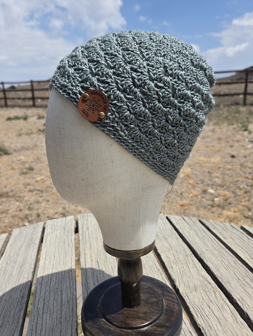 Artisan Handmade Crochet Lightweight Virgin Wool Blend "Ferngully" Beanie Hat